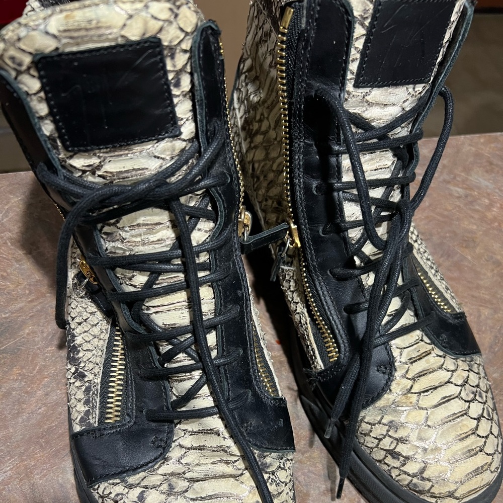 Mens high top snake skin Giuseppe Zanotti shoes